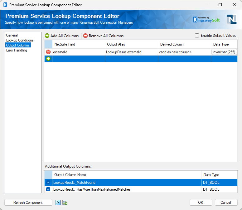 PSL NetSuite Output Columns